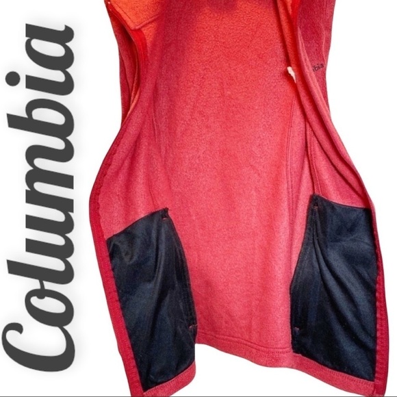 COLUMBIA Full Zip Fleece Mock Neck Vest in Coral, Size XS - Picture 5 of 8